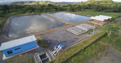Vista aérea de la planta de tratamiento de aguas residuales optimizada por ENACAL