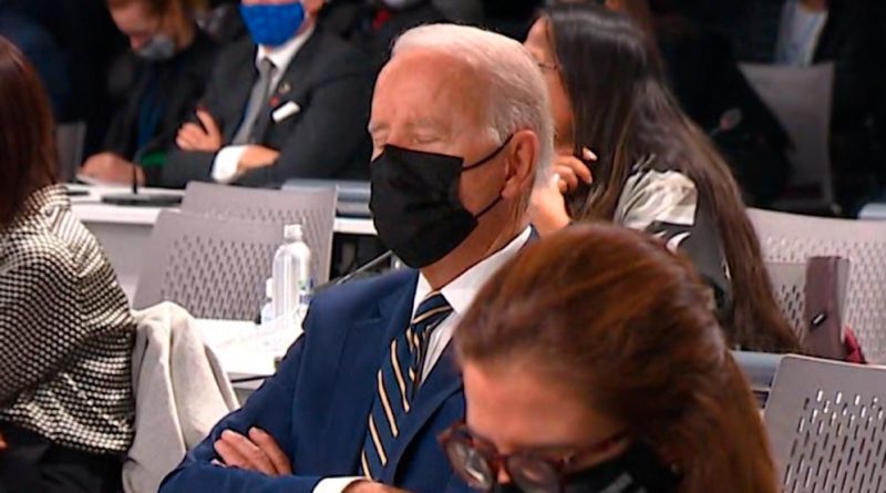 Presidente de los Estados Unidos, Joe Biden campantemente dormido en la COP26, Nicaragua