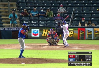 Lanzador de los Gigantes de Rivas frente a pitcher de los Indios del Bóer