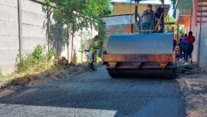 Obras de mejoramiento de calles en el barrio Villa José Benito Escobar del distrito IV de Managua