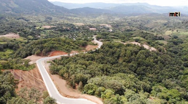 Vista aérea de la carretera Macuelizo – Santa María en Nueva Segovia