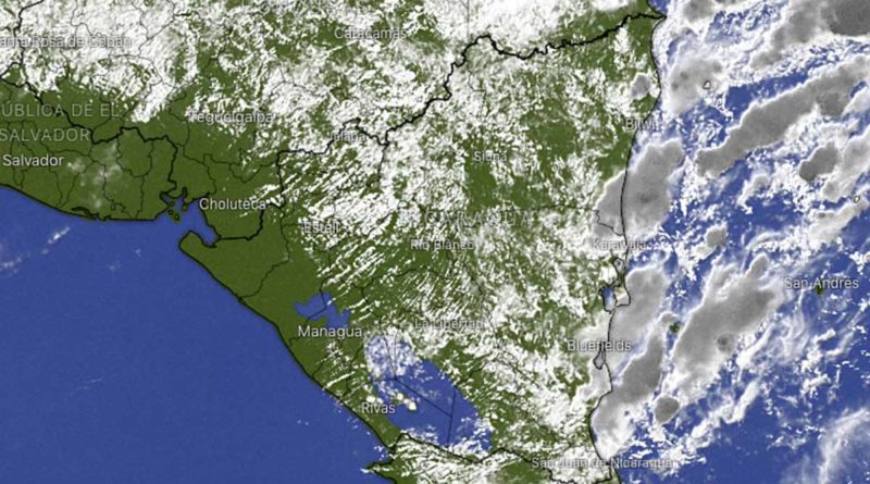 Imagen satelital sobre el clima en Nicaragua