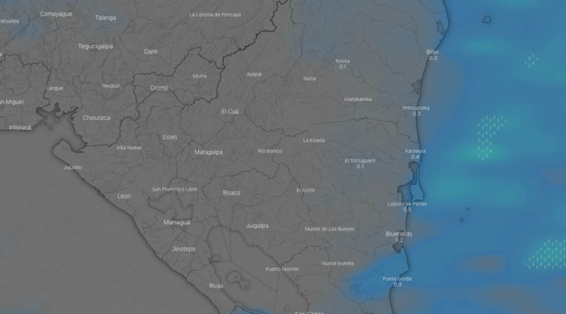 Imagen satelital sobre el clima en Nicaragua