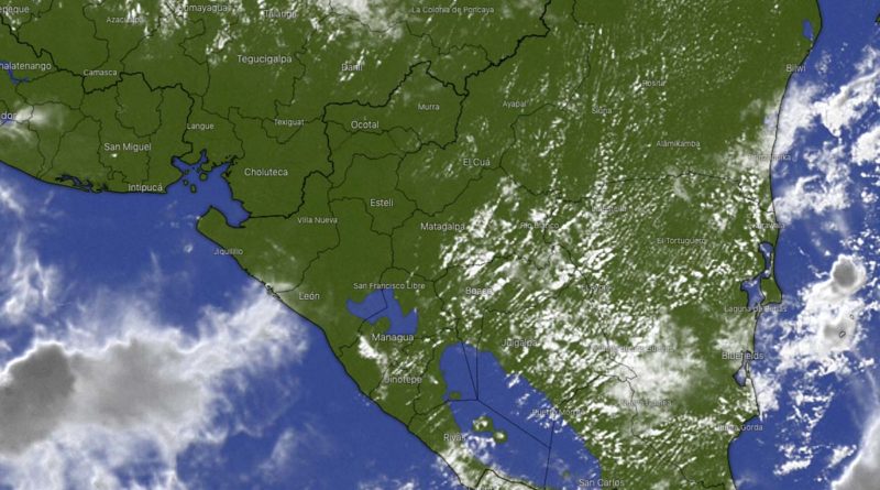 Imagen satelital sobre el clima en Nicaragua