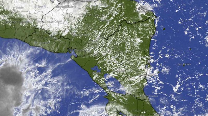 Imagen satelital sobre el clima en Nicaragua