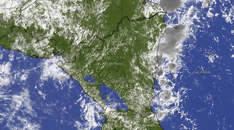 Imagen satelital sobre el clima en Nicaragua