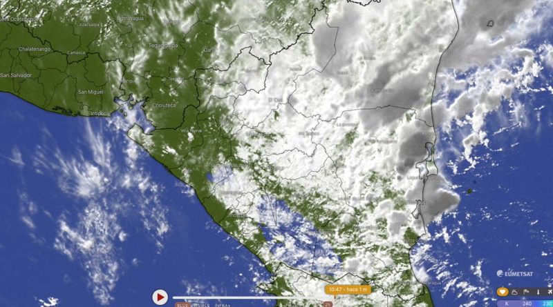 Imagen satelital sobre el clima en Nicaragua