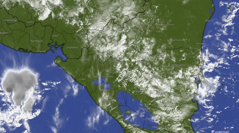 Imagen satelital de las condiciones del clima en Nicaragua.