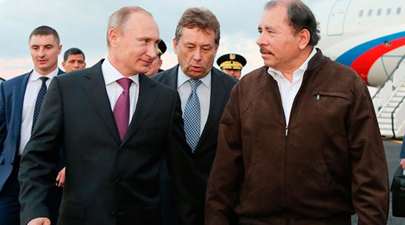 Presidente de Nicaragua, Daniel Ortega junto al Presidente de Rusia, Vladímir Putin