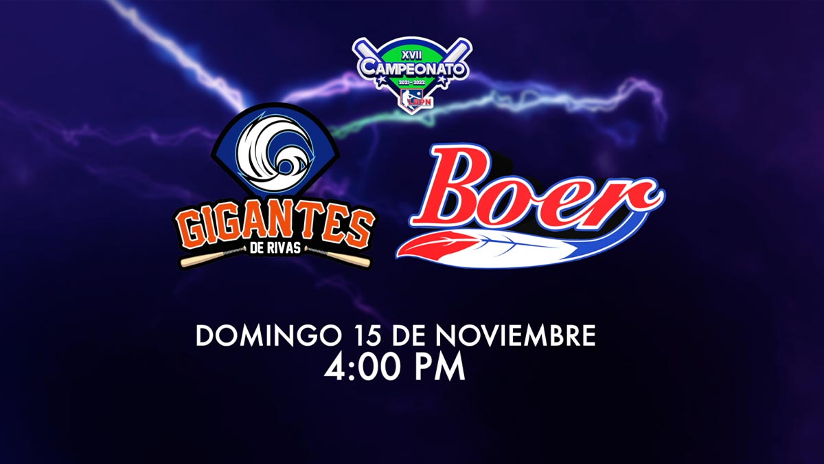 (EN VIVO) Gigantes de Rivas VS Indios del Bóer – Liga de Béisbol Profesional Nacional (LBPN)