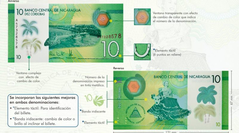 Mejoras en el nuevo billete de 10 córdobas en Nicaragua