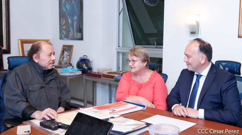 Presidente de la República, Comandante Daniel Ortega junto al Canciller de Abjasia, señor Kove Daur