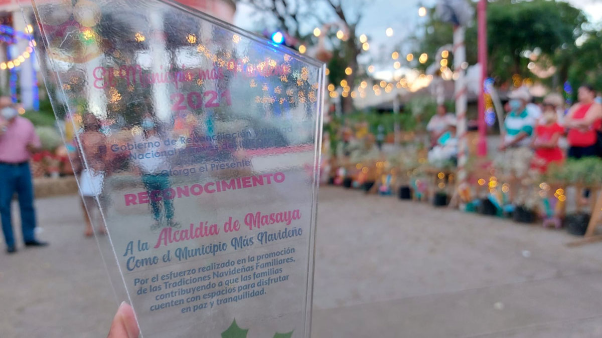 Masaya se lleva el premio a municipio más navideño del departamento
