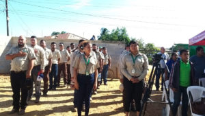 Equipo de MARENA, en el acto de inauguración de la nueva delegación de la Reserva Biológica Cayos Miskitos en Bilwi.