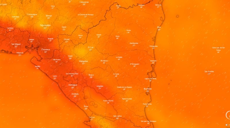 Visión satelital del mapa de Nicaragua