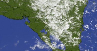 Imagen satelital de la condiciones del clima en Nicaragua.
