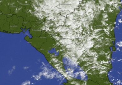Imagen satelital de la condiciones del clima en Nicaragua.