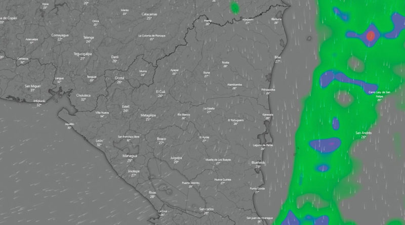 Mapa climatológico del territorio nicaraguense