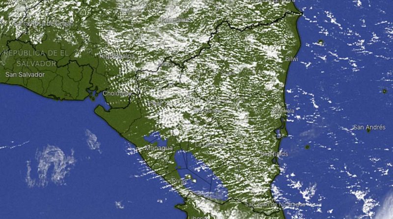 Imagen satelital sobre el clima en Nicaragua