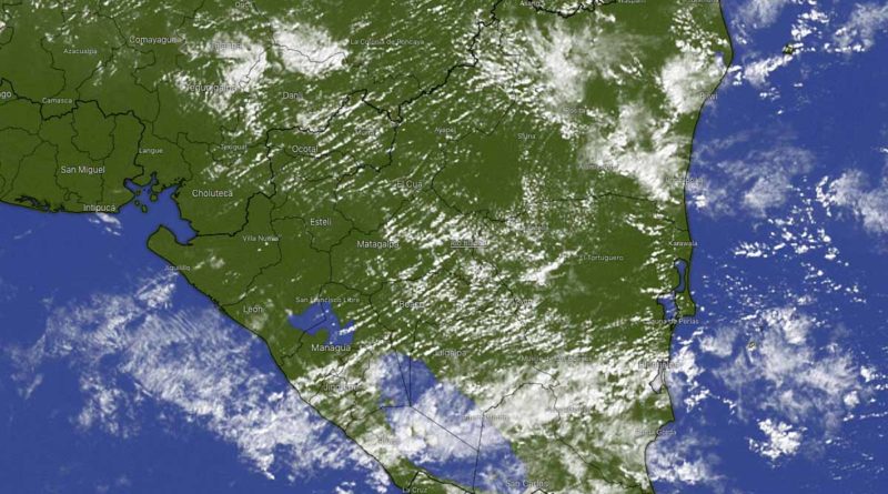 Imagen satelital sobre el clima en Nicaragua