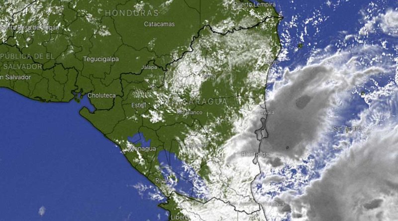 Imagen satelital sobre el clima en Nicaragua