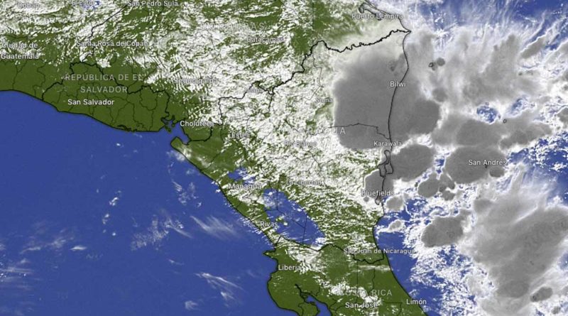 Imagen satelital sobre el clima en Nicaragua