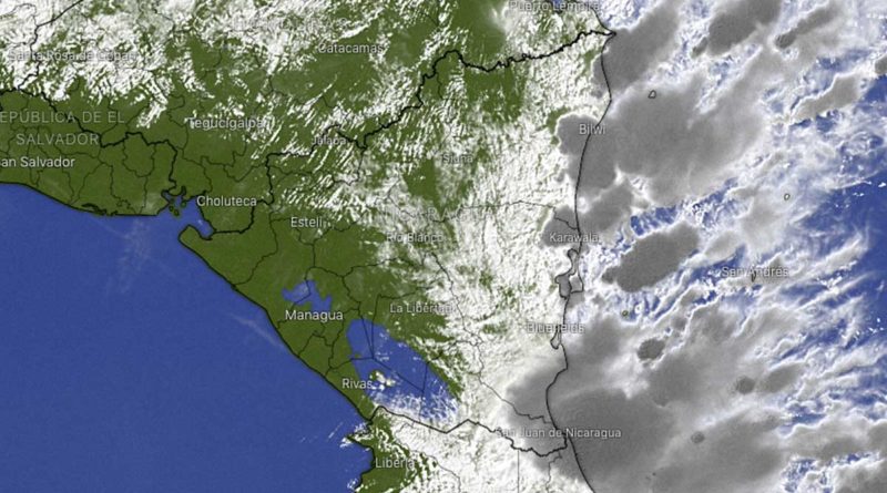 Imagen satelital sobre el clima en Nicaragua