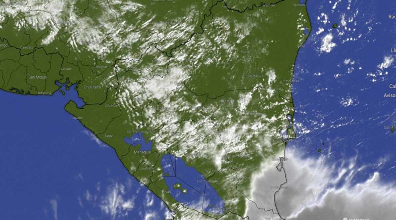 Imagen satelital sobre el clima en Nicaragua