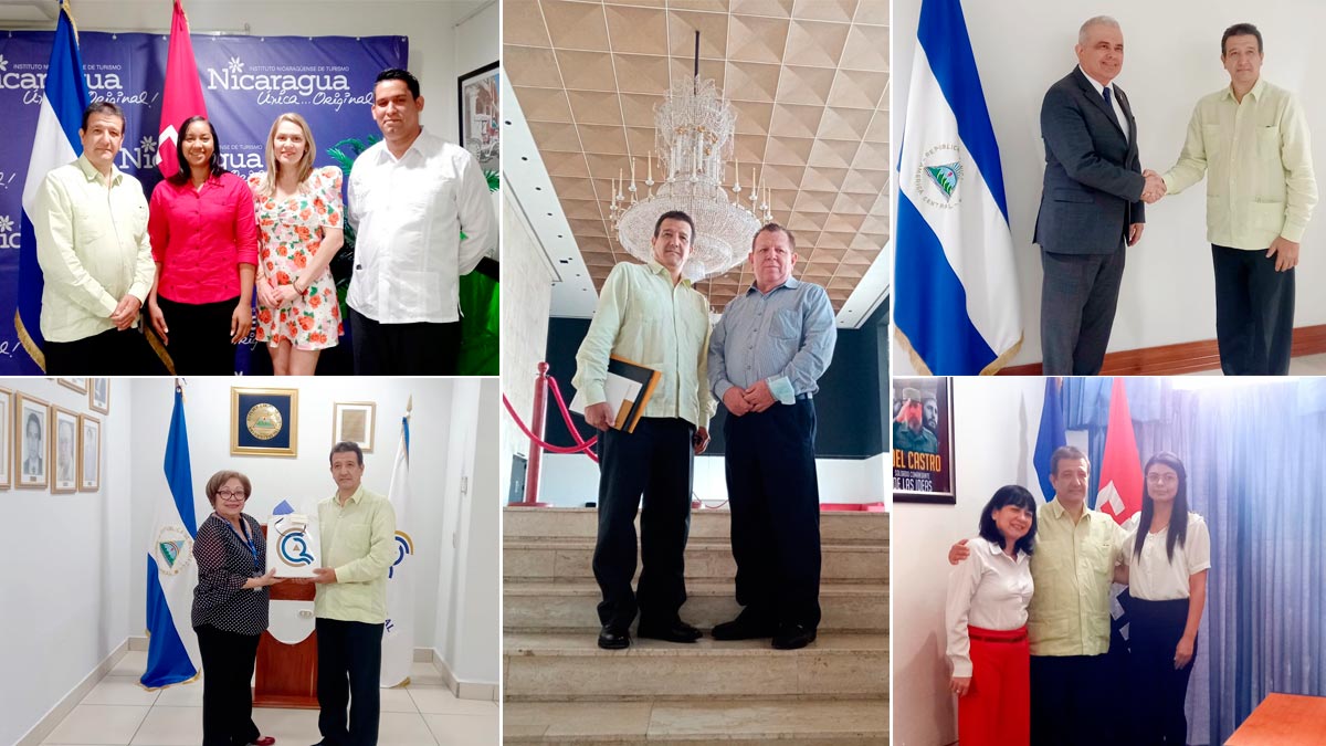 Embajador de Cuba en Nicaragua, Jorge Luis Mayo Fernández, con titulares del Ministerio de la Mujer (MINIM), Teatro Nacional Rubén Darío (TNRD), Banco Central de Nicaragua (BCN), Contraloría General de la República (CGR) y al Instituto Nicaragüense de Turismo (INTUR).
