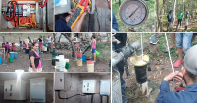 Proceso de restablecimiento de agua potable en las comunidades La Empanada y El Bramadero, del Municipio de Teustepe.