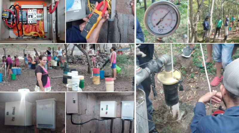 Proceso de restablecimiento de agua potable en las comunidades La Empanada y El Bramadero, del Municipio de Teustepe.