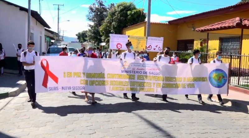 Caminata realizada en Nueva Segovia en conmemoración del Día Mundial de Respuesta ante el VIH – SIDA