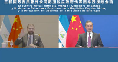 Encuentro virtual entre la delegación de Nicaragua en China y el señor Wang Yi