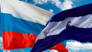 Bandera de Rusia y Nicaragua