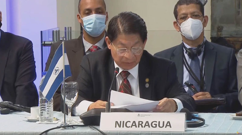 Canciller de Nicaragua, Denis Moncada en la XXII Reunión de Ministros y Ministras de Relaciones Exteriores CELAC Argentina 2022