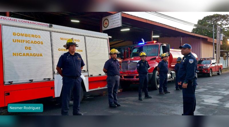 Gobierno Sandinista envía unidades a la nueva estación de bomberos en Cinco Pinos