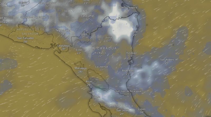 Clima Nicaragua: Prevalecerá ambiente nublado en el Caribe y región Norte y Central