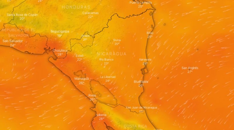 Vientos moderados y fuertes persisten en el territorio nicaragüense