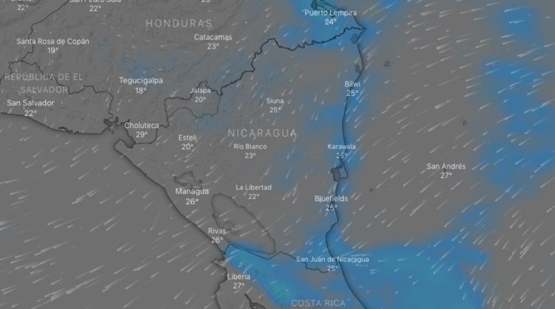 Vaguada generará lluvias en el Caribe nicaragüense