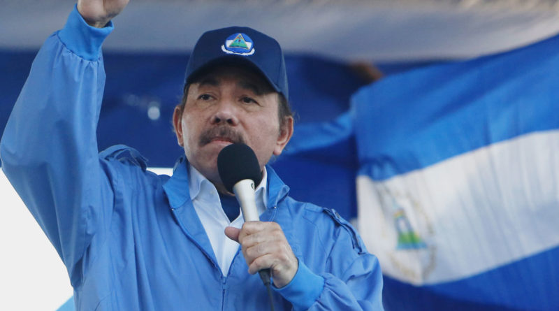 Comandante Daniel Ortega, en medio de un discurso presidencial