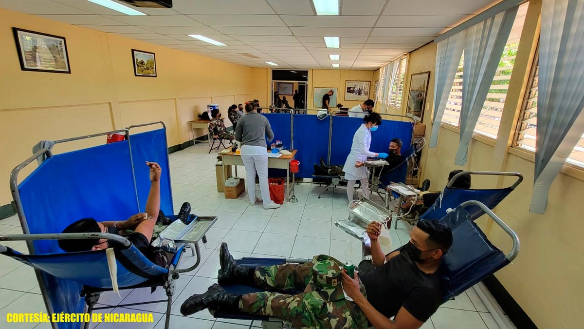 138 efectivos militares del Ejército de Nicaragua realizaron donación voluntaria de sangre