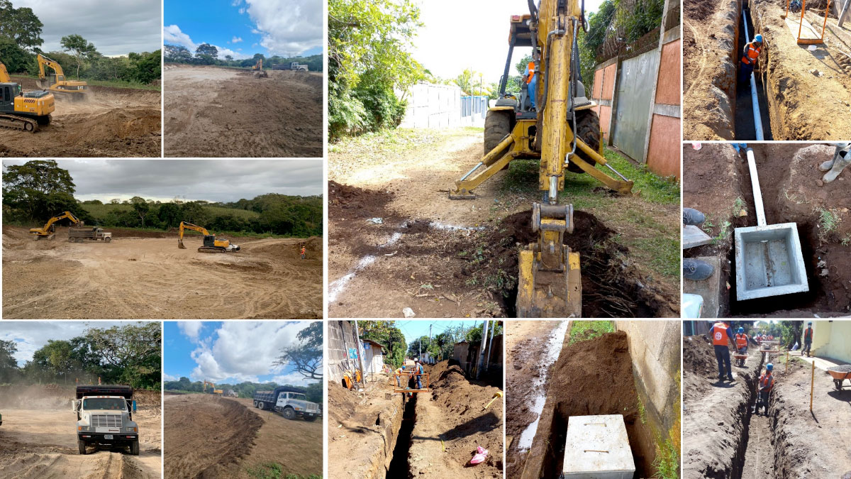 Avances del proyecto de ampliación y mejoramiento del sistema de alcantarillado sanitario y tratamiento de aguas residuales en Jinotepe