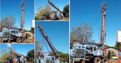 Proceso de perforación de pozo en Villa Don Bosco Managua