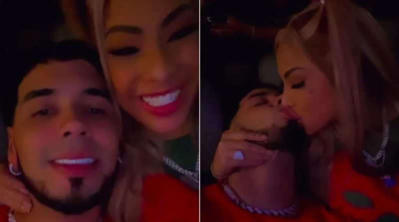 Anuel AA posando romantico junto a su novia Yailin la más viral