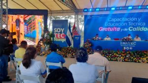 Loyda Barreda, Directora Ejecutiva del INATEC en inauguración del año lectivo de Educación Técnica 2022 en Juigalpa, Chontales