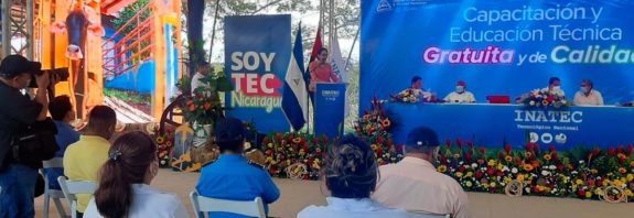 Loyda Barreda, Directora Ejecutiva del INATEC en inauguración del año lectivo de Educación Técnica 2022 en Juigalpa, Chontales