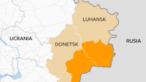 Mapa de Ucrania y Rusia