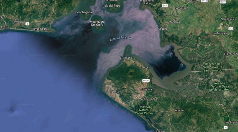 Imagen satelital sobre el Golfo de Fonseca