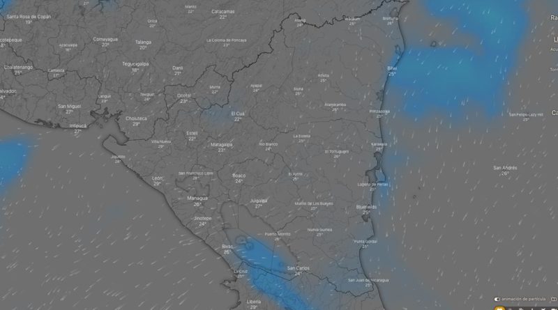 Clima en Nicaragua: Lluvias moderadas ocasionales en el Caribe