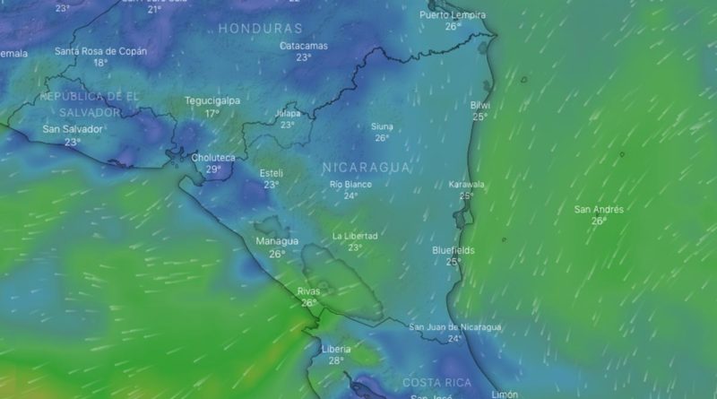 Vientos moderados prevalecerán en el territorio nicaragüense